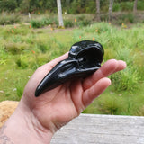 Black Obsidian Raven Skull