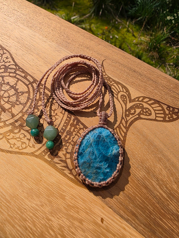 Neon Blue Apaptite Necklace