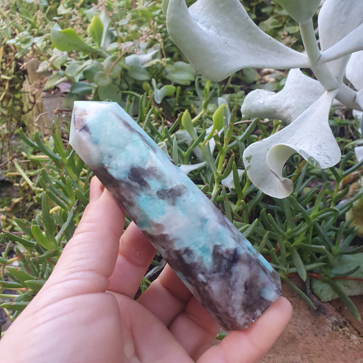 Smoky Amazonite Tower – huonvalleycrystals
