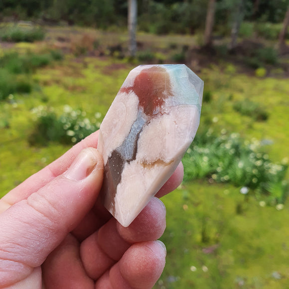 Green Flower Agate Freeform