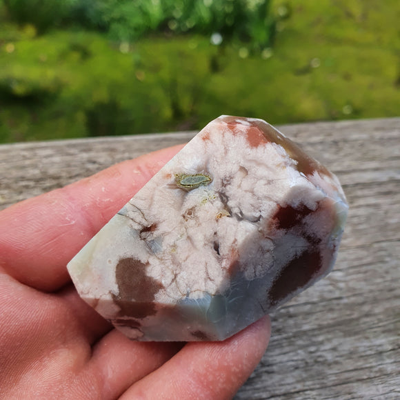 Green Flower Agate Freeform